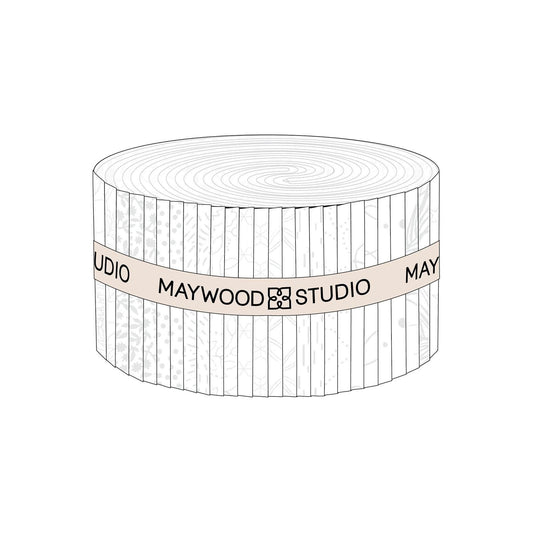 Solitaire Ultra White 2.5" Strip Roll, Maywood Studio ST-MASSOLT-UW, 2.5" Precut White on White Neutral Quilt Fabric Strips
