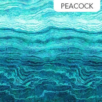 Stonehenge Gradations Ombre II - Teal Turquoise Ombre Fabric, Northcott DP27235-66 Peacock, Digital Print Ombre Stripe Fabric, By the Yard