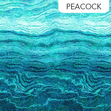 REMNANT 27" of Stonehenge Gradations Ombre II - Teal Turquoise Ombre Fabric, Northcott DP27235-66 Peacock, Digital Print Ombre Stripe Fabric