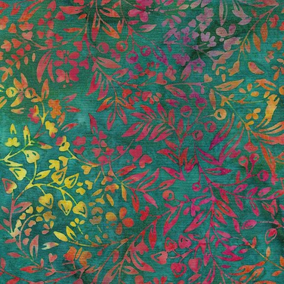 Flutter Fly Stack, Island Batik, 10" Precut Teal Pink Yellow Purple Batik Layer Cake Fabric Squares
