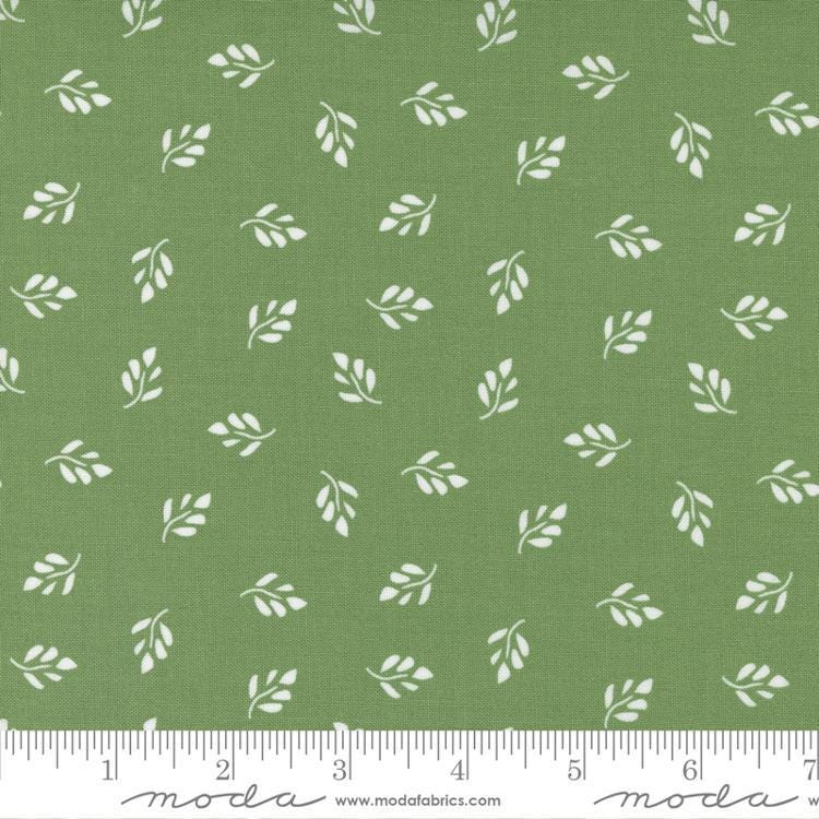 Emma Whimsy - Green White Leaf Blender Fabric, Moda 37633 17 Fresh Grass, Green Leaves Blender Fabric, Sherri Chelsi, By the Yard