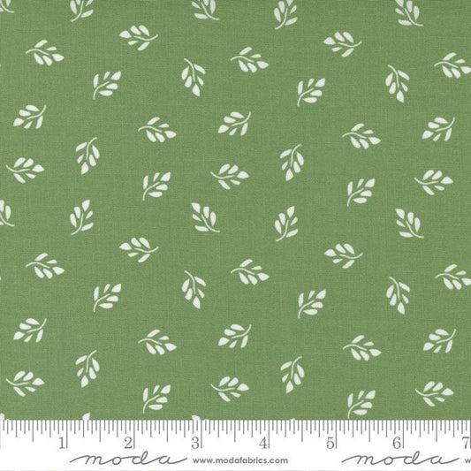 Emma Whimsy - Green White Leaf Blender Fabric, Moda 37633 17 Fresh Grass, Green Leaves Blender Fabric, Sherri Chelsi, By the Yard