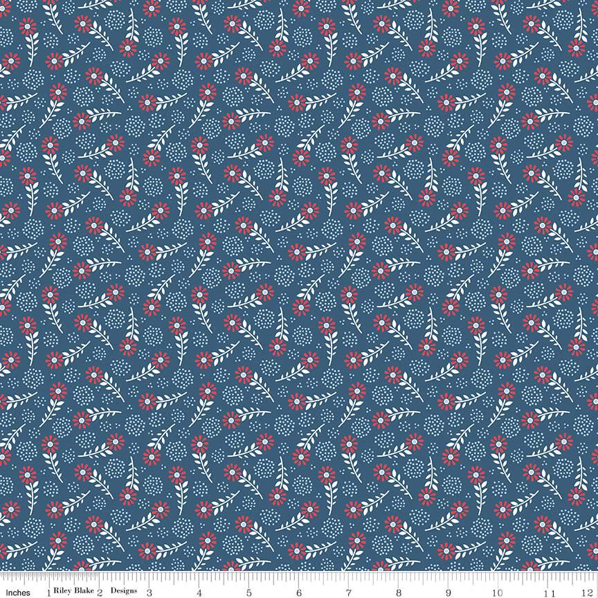 DESTASH Set of 2 Parade on Main 5" Stackers, Riley Blake Designs 5-6080-18, 5" Precut RWB Patriotic Junior Charm Fabric Squares, Walker