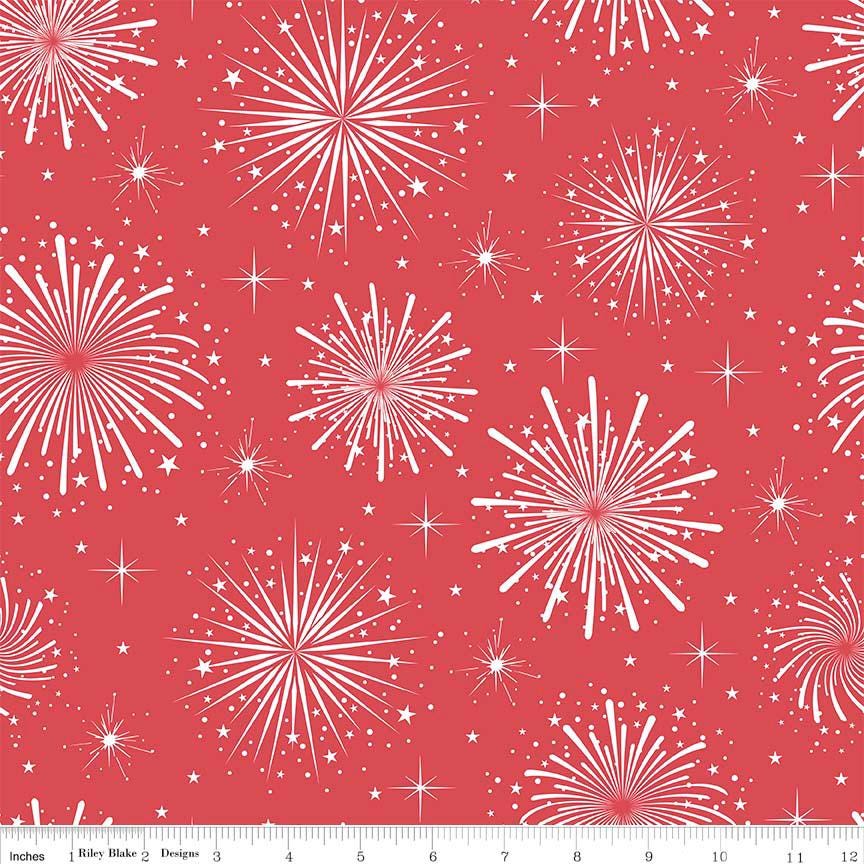 DESTASH Set of 2 Parade on Main 5" Stackers, Riley Blake Designs 5-6080-18, 5" Precut RWB Patriotic Junior Charm Fabric Squares, Walker