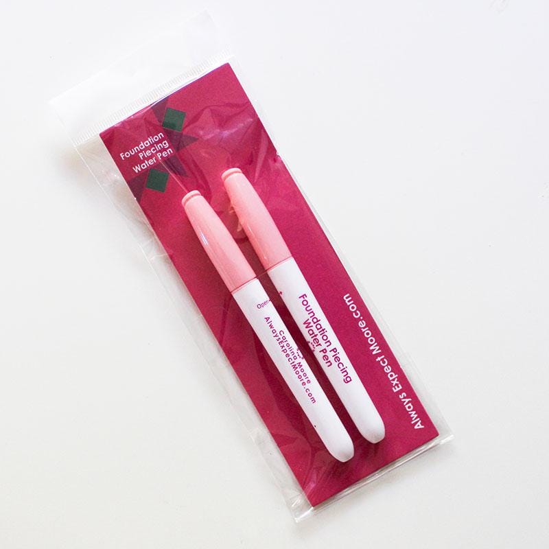 Foundation Piecing Water Pen, Carolina Moore CM23FPWP, Quilting Sewing Refillable Water FPP Paper Removal Pen