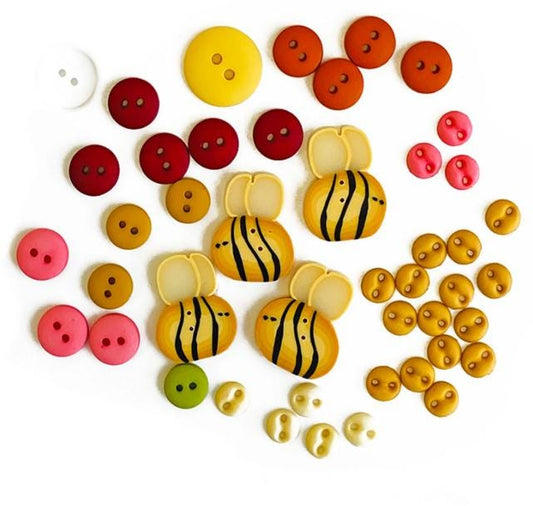 On Wander Lane - Honeybee Hollow Button Pack, Art to Heart 10625, Specialty Buttons Nancy Halvorsen, Just Another Button Company