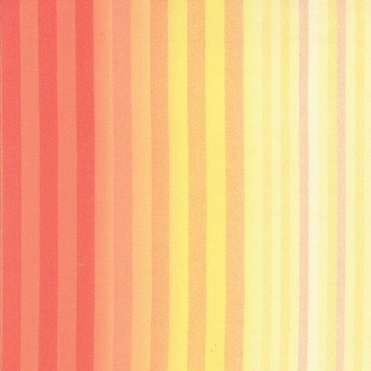 REMNANT 19" of Lulu 2014 - Yellow Red Ombre Striped Fabric, Moda 16117 12, OOP Yellow Orange Red Stripe Cotton Quilt Fabric, Chez Moi