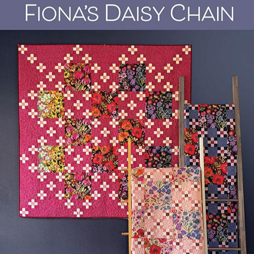 Fiona's Daisy Chain Quilt Pattern, Robin Pickens RPQP-FDC162, Yardage Friendly Irish Chain Floral Ombre Lap Throw Quilt Pattern, Superbloom