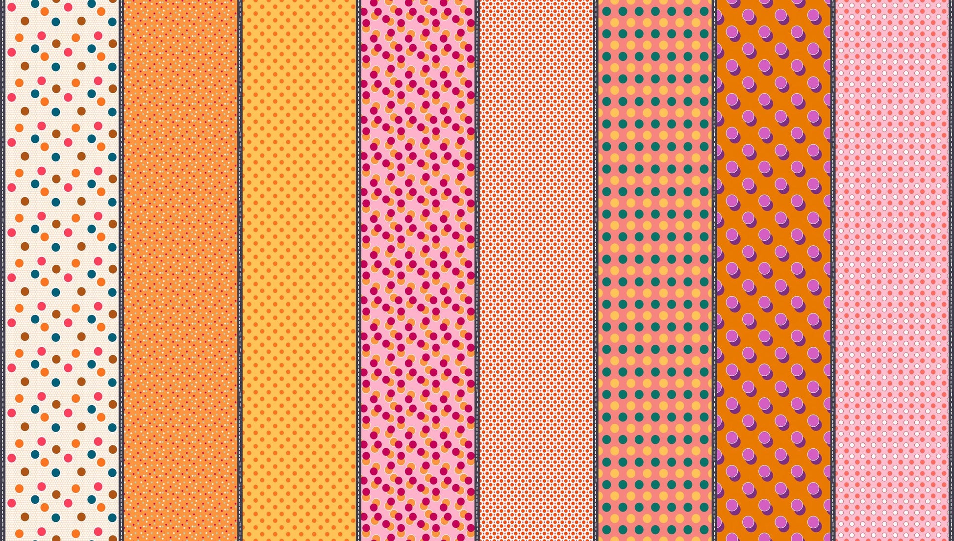 Mixed Bag of Lollies Dessert Roll, Moda 18240DR, 5" Precut Pink Orange Yellow Green Blue Low Volume Quilting Fabric Strips, Jen Kingwell