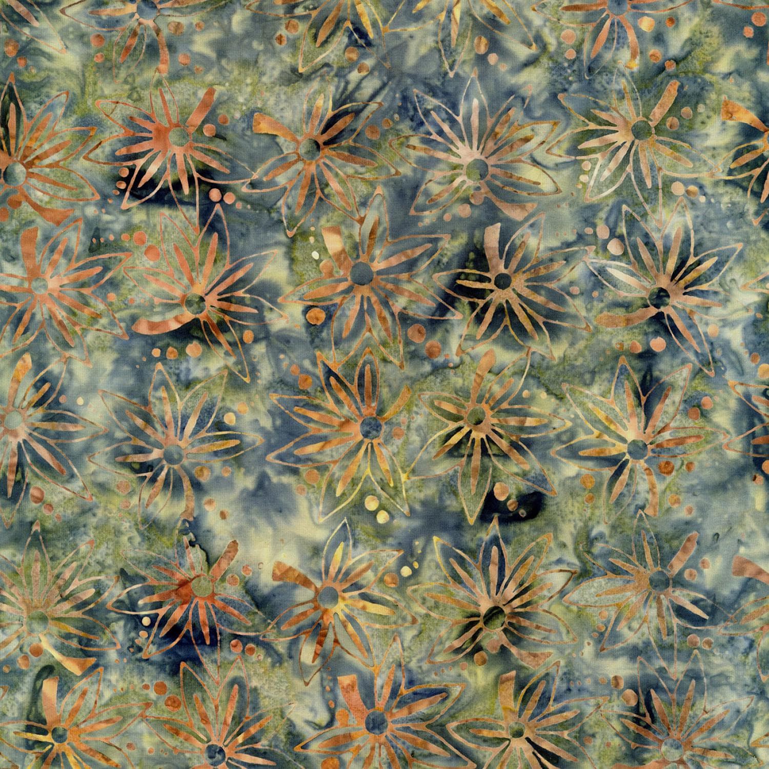 Tonga Stormy Sea 2.5" Strips, Timeless Treasures Treat-Strip40 Stormy, 2.5" Precut Teal Gray Batik Fabric Strips