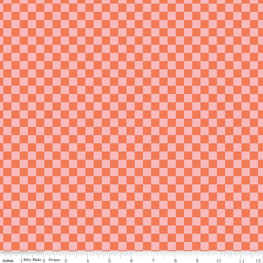 Hey Pumpkin Halloween 5" Stacker, Riley Blake 5-16030-42, 5" Precut Pink Orange Black Halloween Quilt Fabric Squares, My Mind's Eye