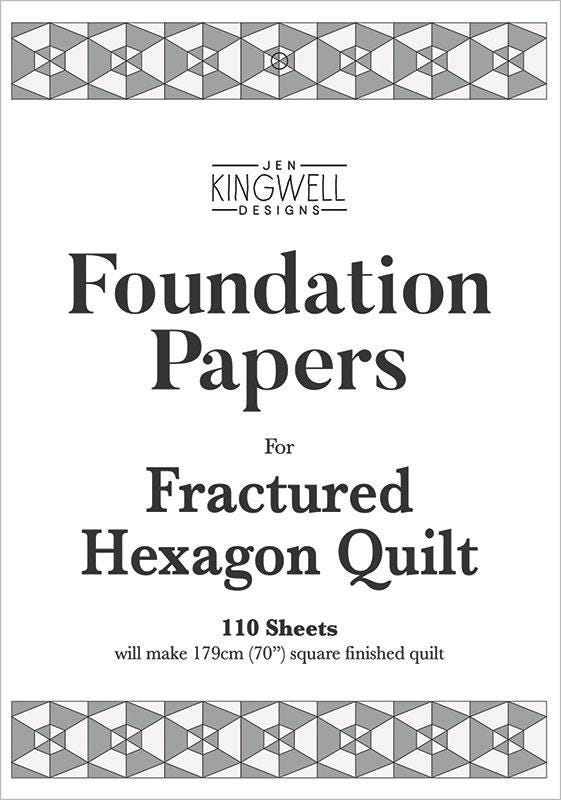 Fractured Hexagon Quilt Foundation Papers, Jen Kingwell Designs JKD8946, 110 Sheets
