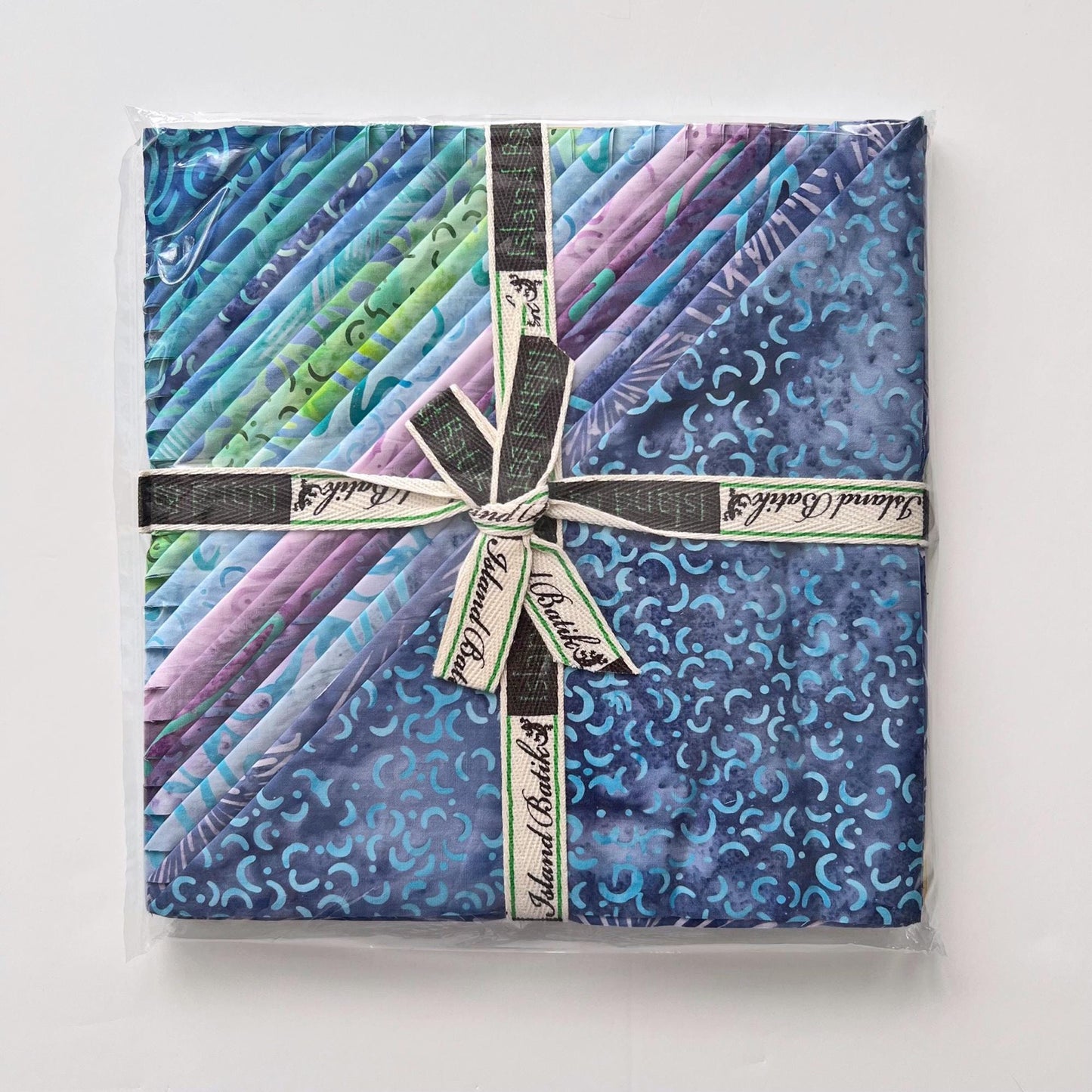 Aurora Stack, Island Batik, 10" Precut Purple Green Turquoise Blue Batik Layer Cake Fabric Squares