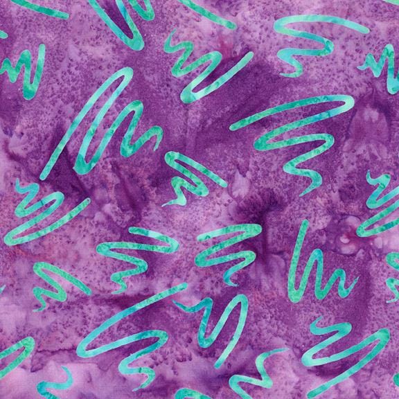 Aurora Stack, Island Batik, 10" Precut Purple Green Turquoise Blue Batik Layer Cake Fabric Squares