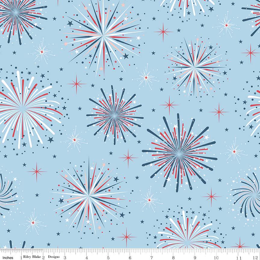 DESTASH Set of 2 Parade on Main 5" Stackers, Riley Blake Designs 5-6080-18, 5" Precut RWB Patriotic Junior Charm Fabric Squares, Walker