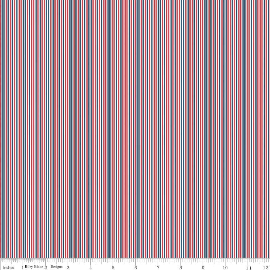 DESTASH Set of 2 Parade on Main 5" Stackers, Riley Blake Designs 5-6080-18, 5" Precut RWB Patriotic Junior Charm Fabric Squares, Walker