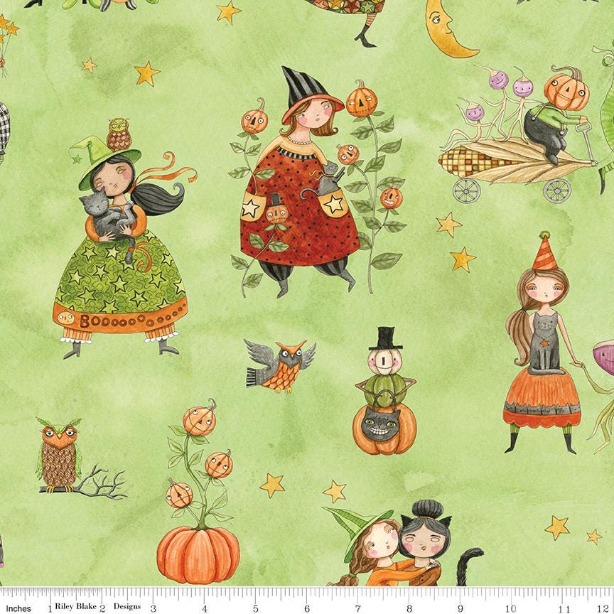 Ghoul Friends 5" Stacker, Riley Blake 5-16050-42, 5" Precut Halloween Charm Pack Fabric Squares, Teresa Kogut