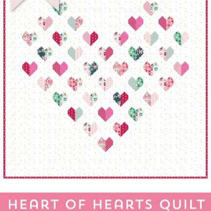 Heart of Hearts Quilt Pattern, Melissa Mortenson PDC4618, 5" Charm Squares Friendly Hearts in a Heart Throw Quilt Pattern