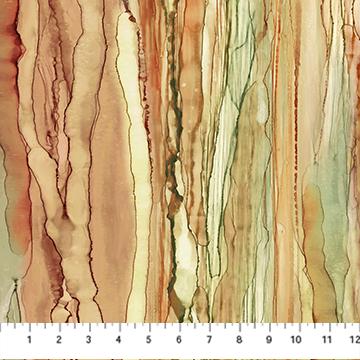 REMNANT 1 Yard 19" of Great Outdoors - Rust Brown Desert Ombre Fabric, Northcott DP28450-37 Rust Multi, Watercolor Ombre Tonal Stripe Fabric