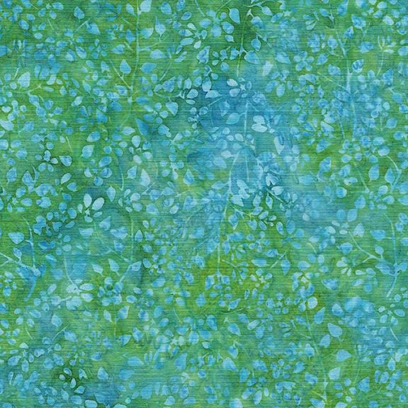 Petal Poetry Stack, Island Batik, 10" Precut Green Purple Blue Batik Layer Cake Fabric Squares