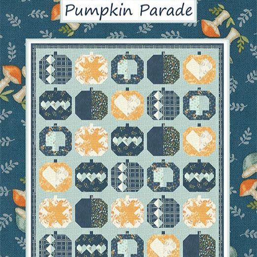 Pumpkin Parade Quilt Pattern, Coach House Designs CHD2450, Yardage Friendly Autumn Fall Pumpkins Lap Throw Quilt Pattern