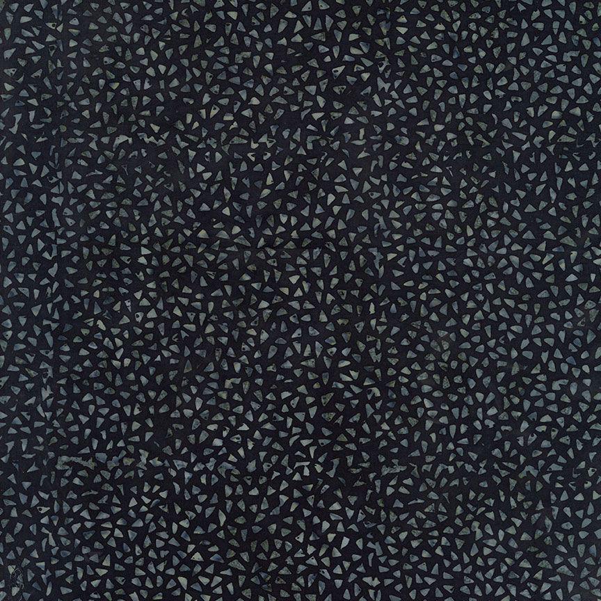 Tonga Amber Batik - Gray Triangle Dots on Charcoal Batik Fabric, Timeless Treasures B8549-Charcoal, By the Yard
