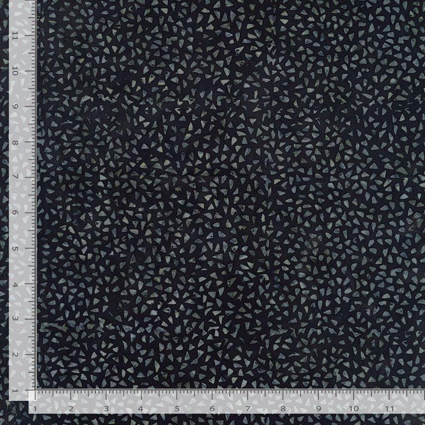 Tonga Amber Batik - Gray Triangle Dots on Charcoal Batik Fabric, Timeless Treasures B8549-Charcoal, By the Yard