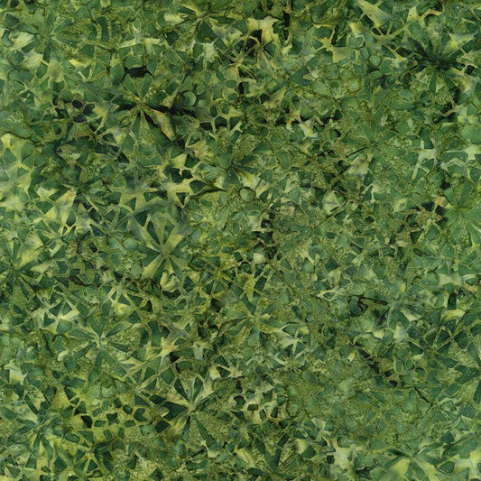Tonga Forest Floor Batik - Dark Green Tonal Texture Batik Fabric, Timeless Treasures B4906-Pine, Forest Floor Pinwheel, By the Yard