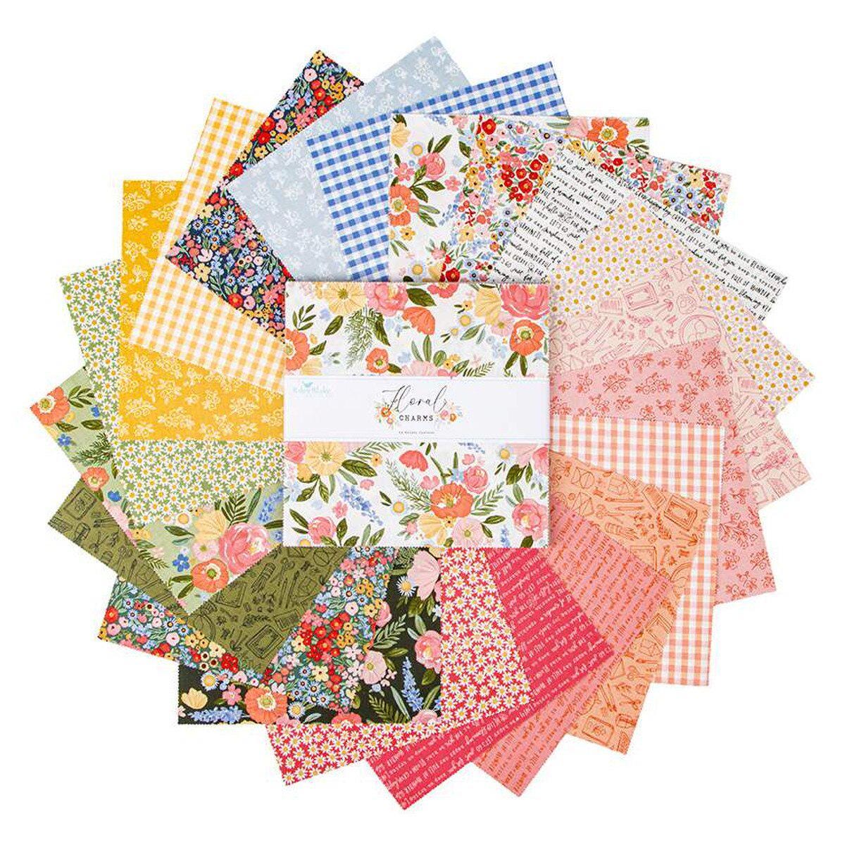 Floral Charms 10" Stacker, Riley Blake 10-15760-42, 10" Precut Spring Floral Fabric Squares Stacker, Kelsey Carlson