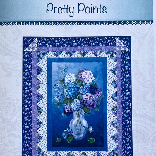 Pretty Points Panel Frame Quilt Pattern, Bound to Be Quilting BTBQ417 PTN3248, 28" Vertical Fabric Panel Friendly Throw Quilt Pattern