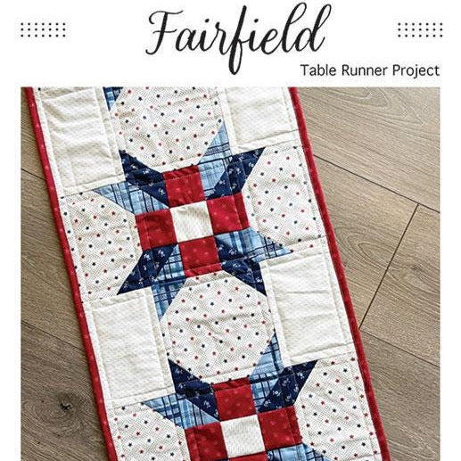 Fairfield Table Runner Quilt Pattern, Branch and Blume BNB2511, Yardage Friendly Star Table Runner Quilt Pattern, Chrissy Lux
