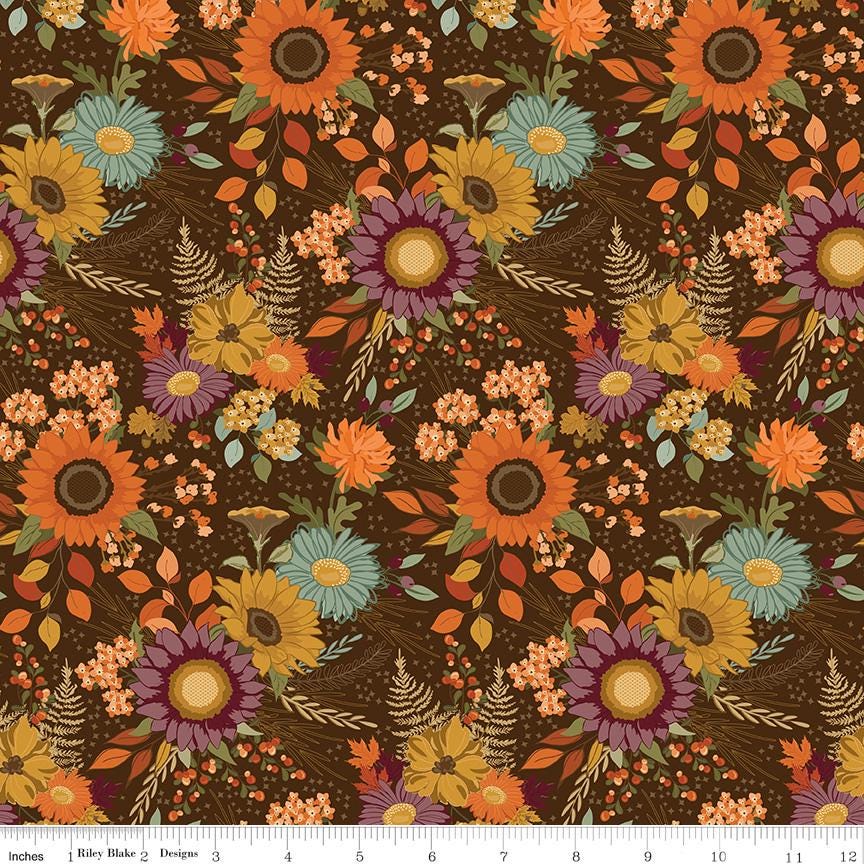 The Awe of Autumn 5" Stacker, Riley Blake 5-16190-42, 5" Precut Autumn Fall Harvest Charm Pack Fabric Squares, Thanksgiving Fabric, Gervais