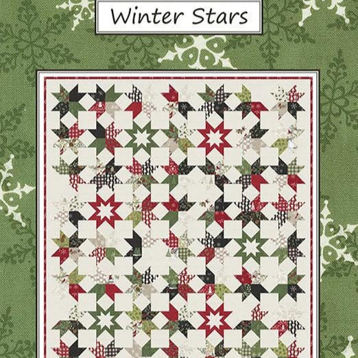 Winter Stars Quilt Pattern, Coach House Designs CHD2435, Layer Cake Friendly Star Lap Throw Quilt Pattern