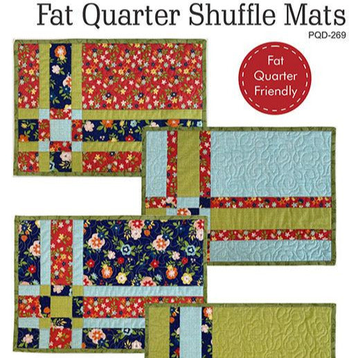 Fat Quarter Shuffle Mats Pattern, Poorhouse Quilt Designs PQD-269, Quilted Place Mats Placemats Pattern, Easy Table Quilt Pattern