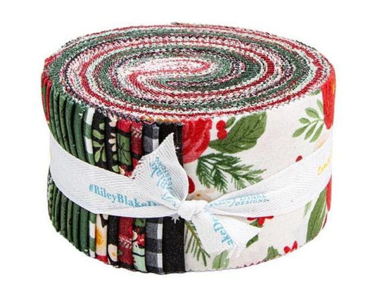 Charming Christmas 2.5" Rolie Polie, Riley Blake RP-16350-40, 2.5" Precut Red Green Christmas Fabric Strips, Kelsey Carlson
