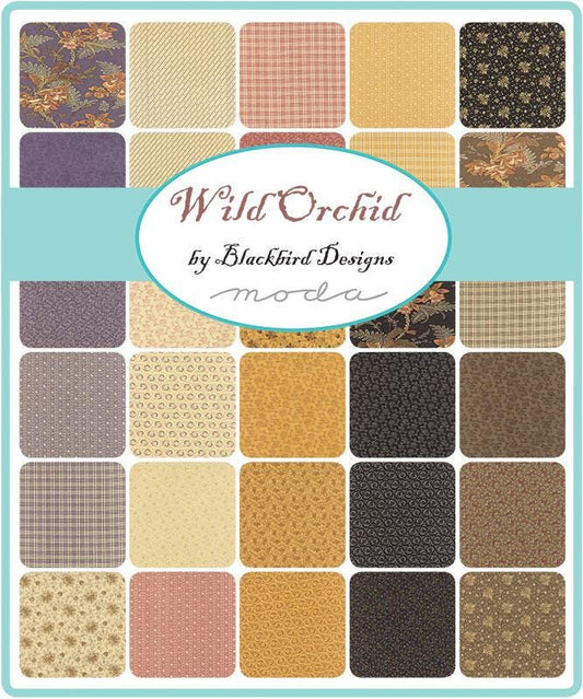 Wild Orchard 5" Charm Pack, Moda 2770PP, 5" Precut Autumn Fall Floral Charm Pack Fabric Squares, Blackbird Designs