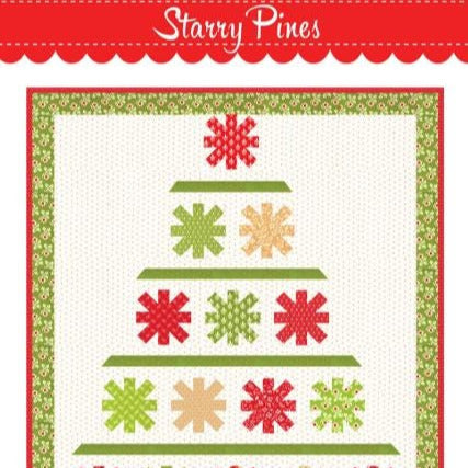 Starry Pines Quilt Pattern, Fig Tree and Co FTQ2022, Charm Pack Friendly Table Topper Wall Hanging Christmas Xmas Tree Quilt Pattern