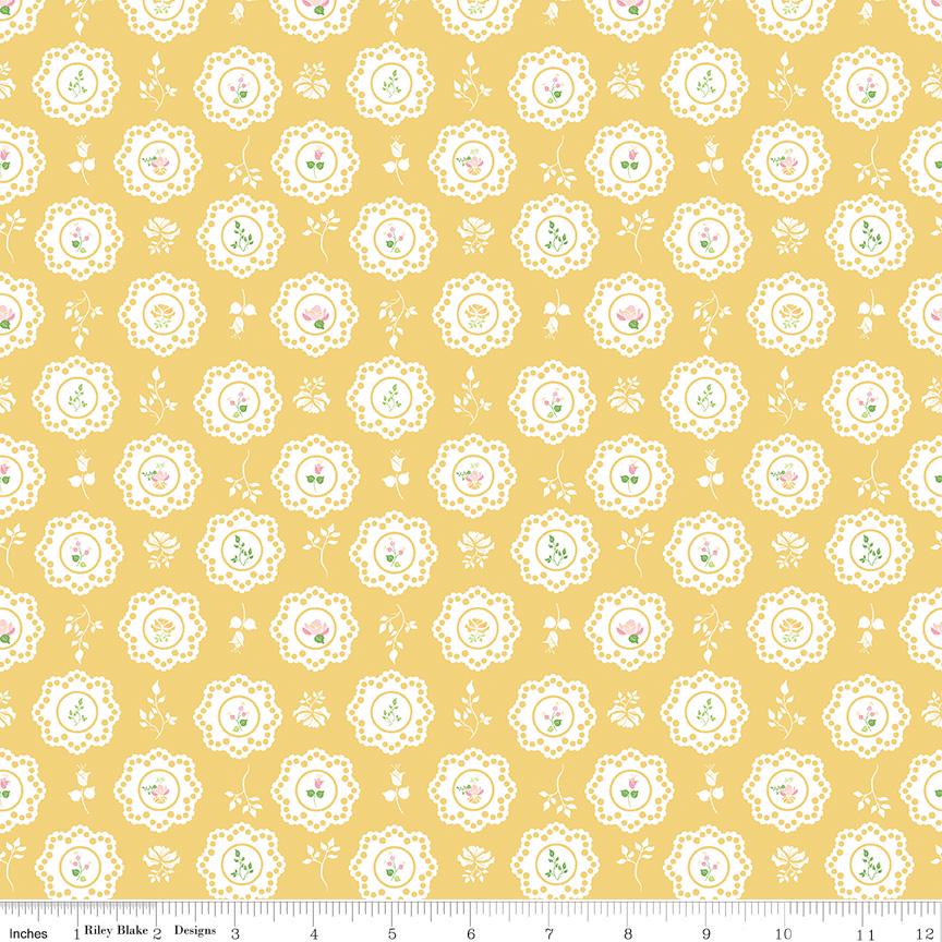 Summer Skies and Fireflies 10" Stacker, Riley Blake 10-16370-42, 10" Precut Pink Green Blue Yellow Floral Charm Fabric Squares, Larson