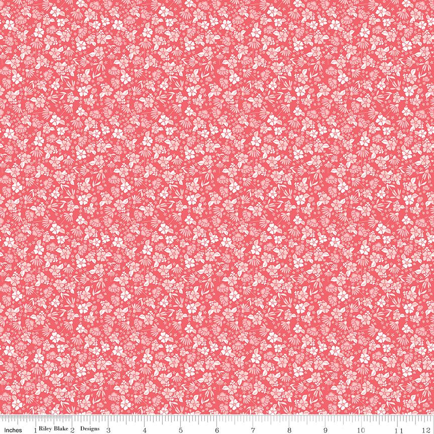 Summer Skies and Fireflies 10" Stacker, Riley Blake 10-16370-42, 10" Precut Pink Green Blue Yellow Floral Charm Fabric Squares, Larson