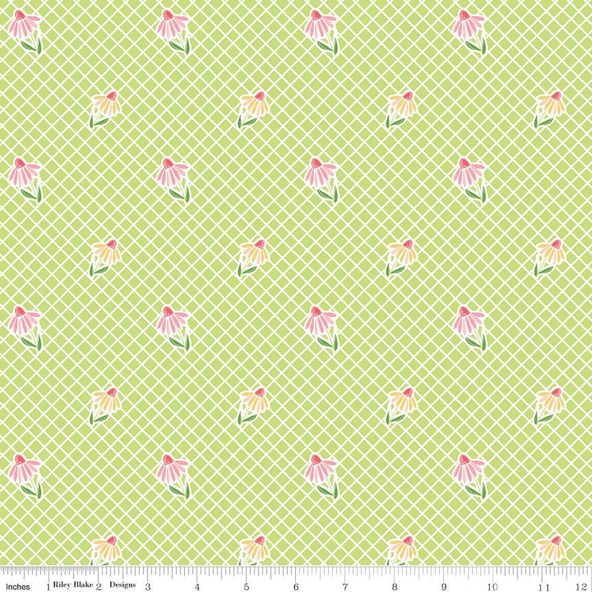 Summer Skies and Fireflies 10" Stacker, Riley Blake 10-16370-42, 10" Precut Pink Green Blue Yellow Floral Charm Fabric Squares, Larson