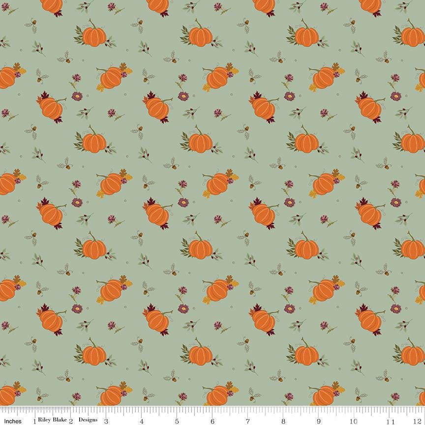 The Awe of Autumn 5" Stacker, Riley Blake 5-16190-42, 5" Precut Autumn Fall Harvest Charm Pack Fabric Squares, Thanksgiving Fabric, Gervais