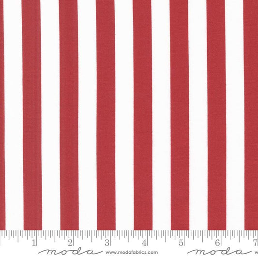 Star Spangled - Red White Striped Fabric, Moda 24172 14 Rocket, Christmas Patriotic Flag Stripe Fabric, April Rosenthal, By the Yard