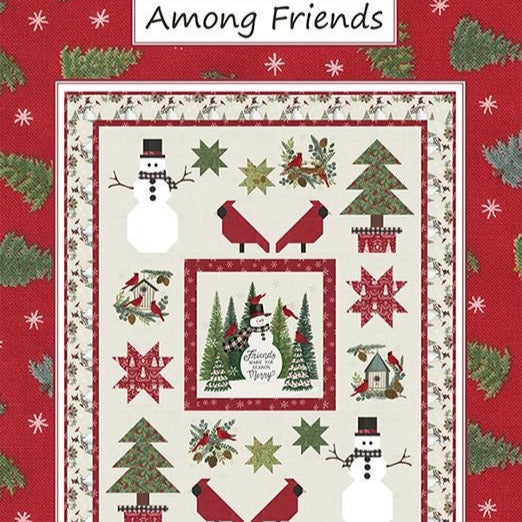 Among Friends Quilt Pattern, Coach House Designs CHD2433, Fabric Panel Friendly Christmas Lap Throw Quilt Pattern