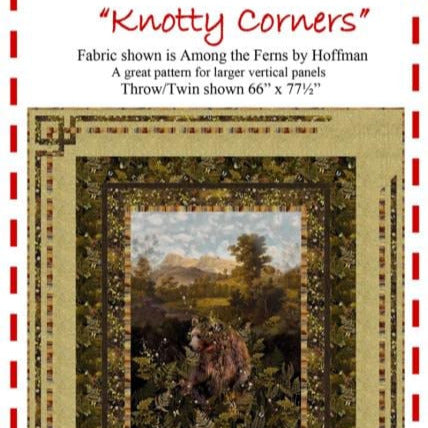 Knotty Corners Panel Frame Quilt Pattern, The Fabric Addict FAKC25, Yardage Panel Friendly Throw Quilt Pattern, Karen Bialik