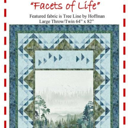 Facets of Life Quilt Pattern, The Fabric Addict FOL24, Yardage Panel Friendly, Panel Frame Throw Quilt Pattern, Karen Schindler Bialik