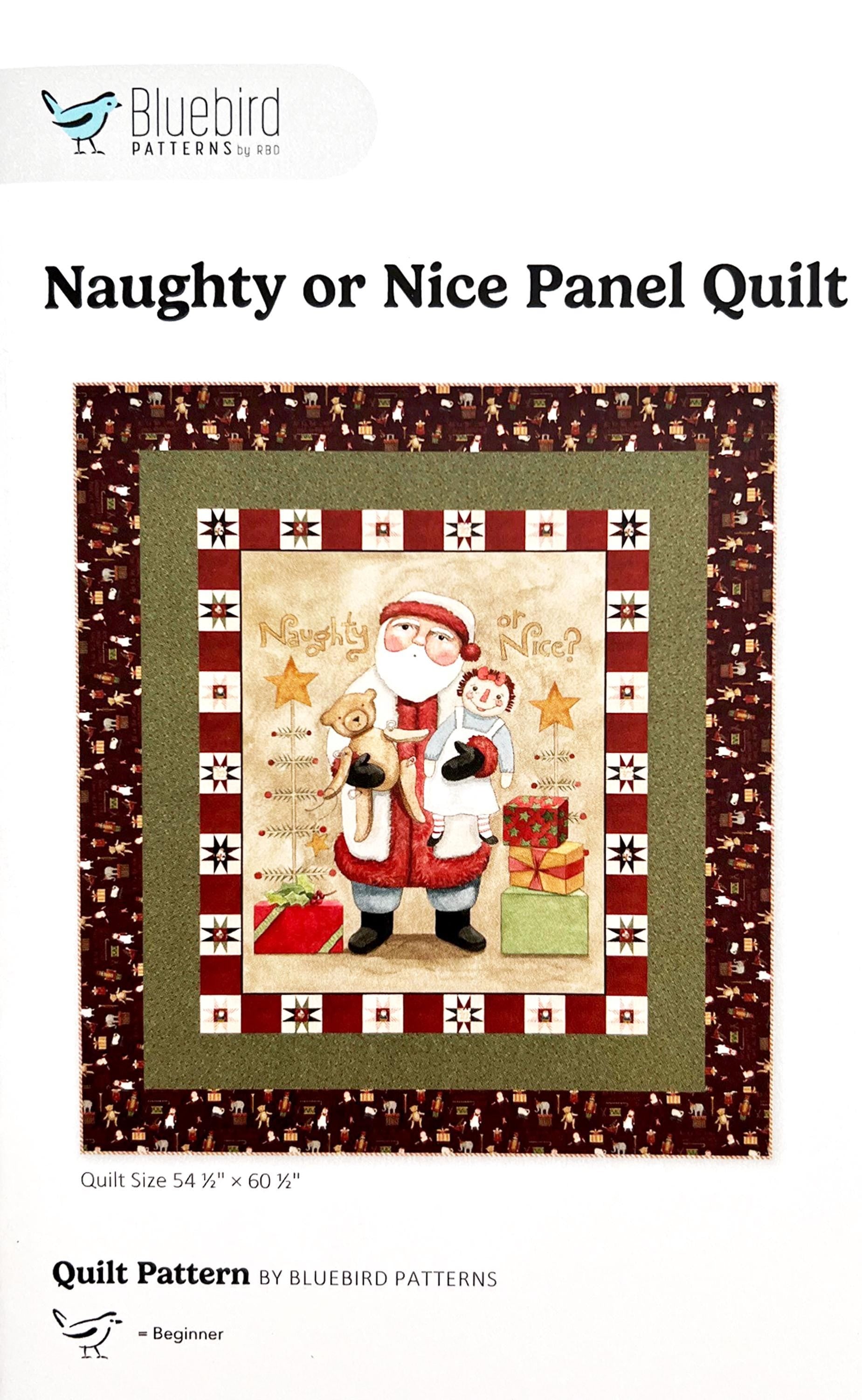 Naughty or Nice Quilt KIT, Riley Blake KT-16260, Christmas Xmas Old World Santa Lap Throw Quilt Kit, Teresa Kogut