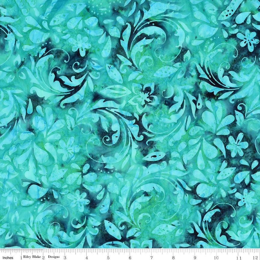 Expressions Batiks - A New Day Rolie Polie, Riley Blake RP-23294-40, 2.5" Precut Pink Green Blue Purple Floral Batik Fabric Strips