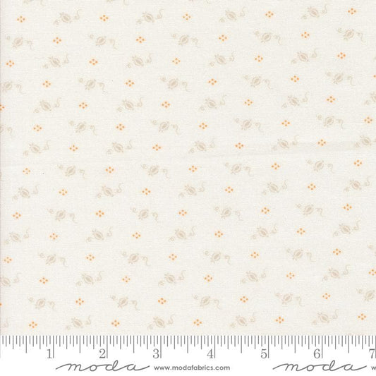 Agatha Road - Ivory Tiny Pumpkins Dot Halloween Harvest Fabric, Moda 35416 21 Ghost, Ivory Blender Fabric, Fig Tree and Co, By the Yard