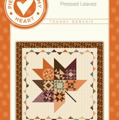 Pressed Leaves Sampler Quilt Pattern, Pieces From My Heart PM824, Yardage Friendly Large Maple Leaf Sampler Blocks Lap Throw Quilt Pattern