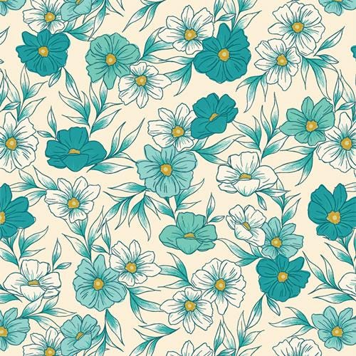 Bloomcore 10" Squares, Art Gallery Fabrics 10WBLC, 10" Precut Yellow Pink Blue Floral Fabric Squares, AGF Studios